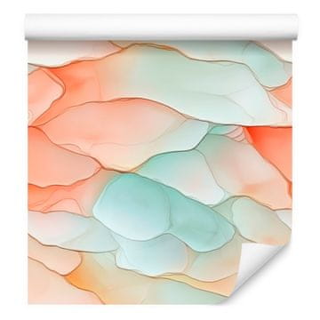 Tapeta u krem, svijetlo sivoj, breskvastoj i bijeloj boji 50x1000 cm