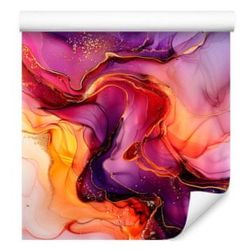Tapeta s tintom, crvena, ljubičasta i breskvasta, 50x1000 cm