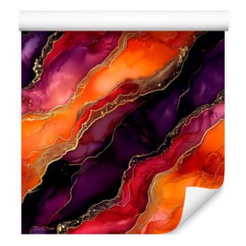 Tapeta s tintom, crvena, breskvasta i crna, 50x1000 cm