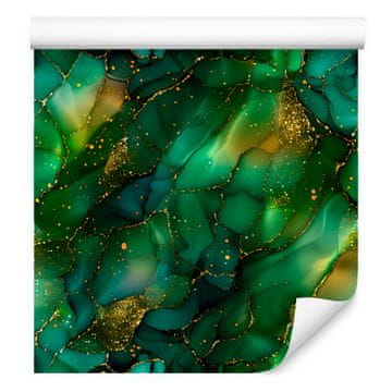 Tapeta u boji boce zelene i morsko plave tinte za dnevni boravak i spavaću sobu 50x1000 cm