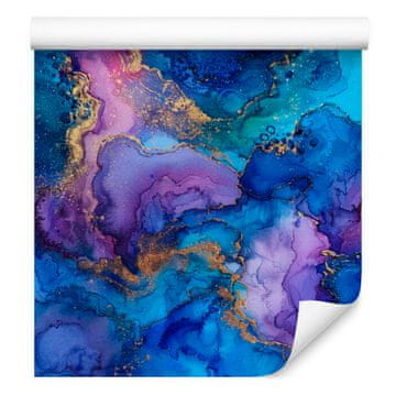 Tapeta u boji tinte plave, ljubičaste, tamnoplave i tirkizne boje 50x1000 cm