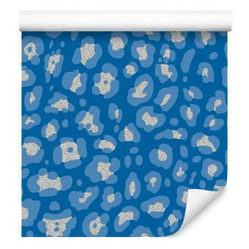 Plavo-ljubičasta kožna tapeta, plava i svijetlosiva, 50x1000 cm
