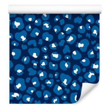 Plavo-ljubičasta kožna tapeta, plava, tamnoplava i azurna, 50x1000 cm