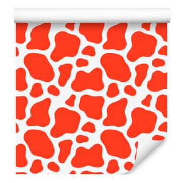 Tapeta Cow Patches Coral and Red, koraljna pozadina 50x1000 cm