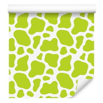 Tapeta Cow Patches, limeta i krem, za dnevni boravak i spavaću sobu 50x1000 cm