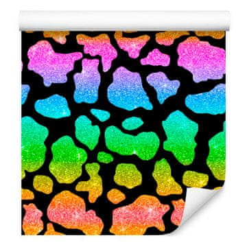 Kožne tapete s glitterom, crno-žute, za dnevni boravak i spavaću sobu 50x1000 cm