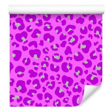 Ljubičasta tapeta s životinjskom kožom, ljubičasta i lavanda, 50x1000 cm