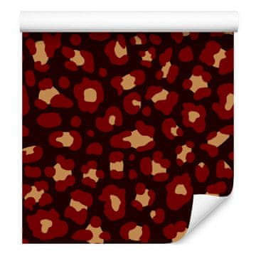 Tapeta od crvene baršunaste kože, bordo, narančasta i crvena, 50x1000 cm