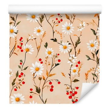 Tapeta Daisy krem, bež i zlatna za dnevni boravak i spavaću sobu 50x1000 cm