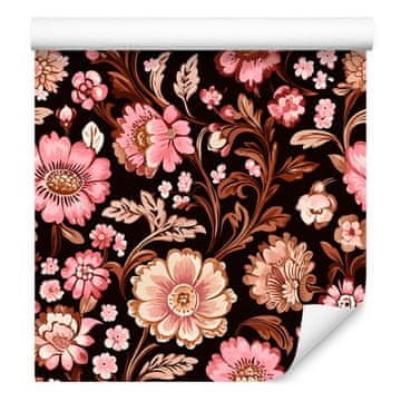 Tapeta Prekrasno cvijeće hrđe, crvene, bordo i narančaste boje 50x1000 cm