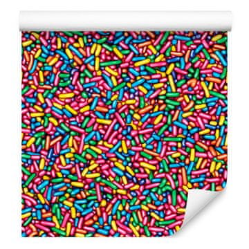 Tapeta s mrvicama za rođendan, crvena, plava, ružičasta i ljubičasta, 50x1000 cm