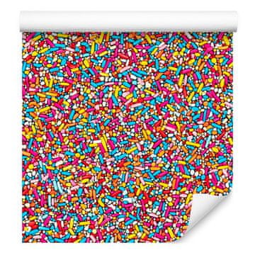 Tapeta s mrvicama za rođendan, crvena i narančasta, 50x1000 cm