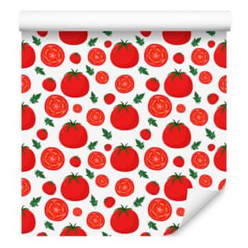 Tapeta s rajčicama, koraljno-crvena, za dnevni boravak i spavaću sobu 50x1000 cm