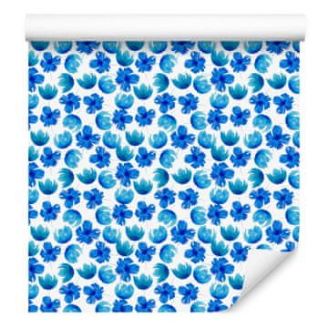 Tapeta u azurno-plavoj boji borovnica za dnevni boravak i spavaću sobu 50x1000 cm