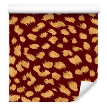 Tapeta s narančastom životinjskom kožom, bordo i zlatna, 50x1000 cm
