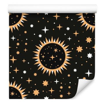 Tapeta Žene i astrologija Grafit, smeđa, oker i zlatna 50x1000 cm