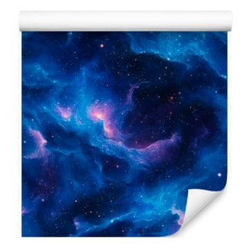Fototapeta s akvarelnim motivom galaksije, suptilni detalji, plava 50x1000 cm