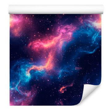 Tapeta s akvarelnim galaksijama, gore ljubičasta, dolje tamnoplava, 50x1000 cm