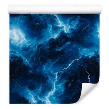 Tapeta s akvarelnim galaksijama, gore plava, dolje tamnoplava, 50x1000 cm