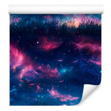 Tapeta s akvarelnom galaksijom, gornji dio tamnoplav, donji dio plava, 50x1000 cm