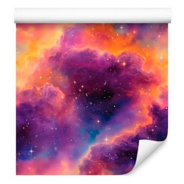 Fototapeta akvarel galaksije ljubičasta, ljubičasta i koraljna 50x1000 cm