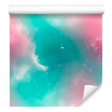 Akvarel Galaxy tapeta tirkizna i menta za dnevni boravak i spavaću sobu 50x1000
