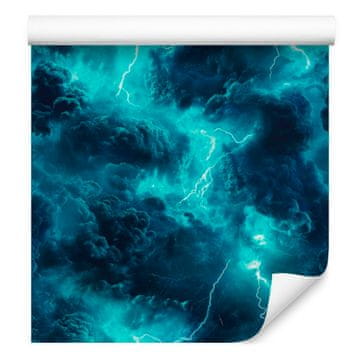 Akvarel Galaxy tapeta tirkizna i tamnoplava, tirkizna pozadina 50x1000 cm