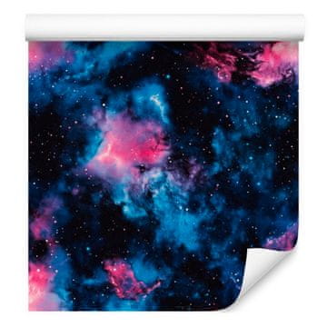 Akvarelna tapeta Galaxy, ljubičasta pozadina, plavi centar, 50x1000 cm