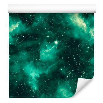 Fototapeta s akvarelom Galaxy u morskoj, tirkiznoj i zelenoj boji 50x1000 cm