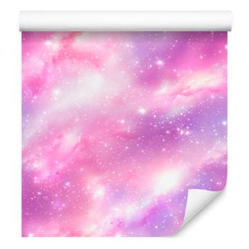Tapeta akvarel galaksije, lavanda, puderasto ružičasta i ljubičasta, 50x1000 cm