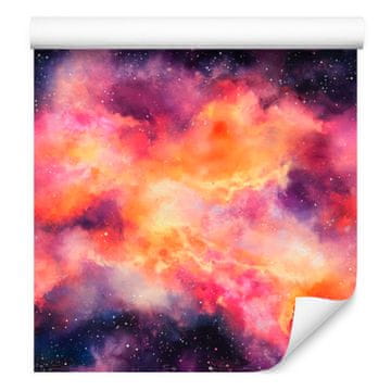 Fototapeta akvarel galaksije, koraljna, breskvasta i ljubičasta, 50x1000 cm
