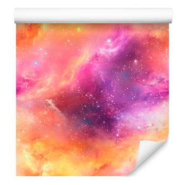 Fototapeta akvarel galaksije, koraljna, breskvasta i krem, 50x1000 cm