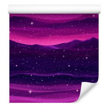 Akvarel indigo galaksija tapeta, ljubičasta pozadina 50x1000 cm