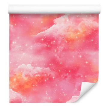Tapeta Watercolor Galaxy u prahu ružičaste boje za dnevni boravak i spavaću sobu 50x1000 cm