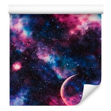 Akvarel Galaxy tapeta tamnoplava, indigo plava 50x1000 cm