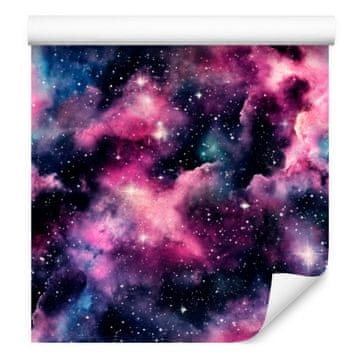 Tapeta akvarel galaksije tamnoplava, ljubičasta i šljiva 50x1000 cm