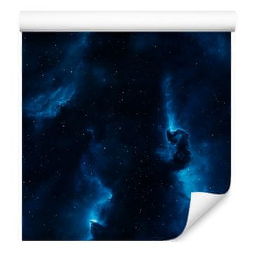Tapeta akvarel galaksije, tamnoplava, crna i plava, 50x1000 cm
