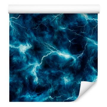 Fototapeta s akvarelnim uzorkom galaksije, mornarsko plava, tirkizna i crna, 50x1000 cm