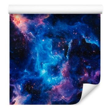 Fototapeta akvarel galaksije, tamnoplava, ljubičasta i azurna, 50x1000 cm