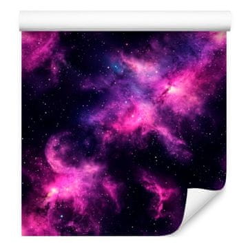 Akvarel Galaxy tapeta indigo, ljubičasta, šljiva i crna 50x1000 cm