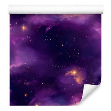 Akvarel Galaxy tapeta indigo, ljubičasta, tamnoplava i šljiva 50x1000 cm