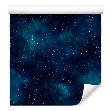 Akvarel Galaxy tapeta mornarsko plava i tirkizna, mornarsko plava pozadina 50x1000 cm