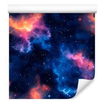 Akvarel Galaxy tapeta tamnoplava, šljiva pozadina 50x1000 cm