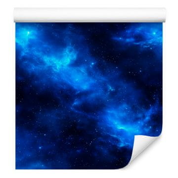 Akvarel Galaxy tapeta tamnoplava i plava, plava pozadina 50x1000 cm