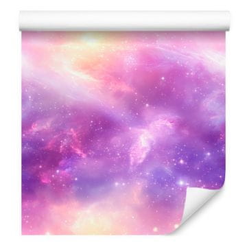 Fototapeta s akvarelnom galaksijom i ljubičastom bojom, lavanda u pozadini 50x1000 cm