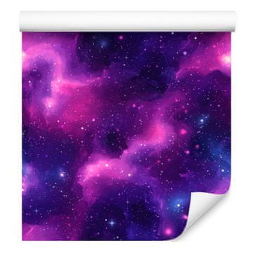 Fototapeta s akvarelnom galaksijom, ljubičasta, indigo i plava, 50x1000 cm