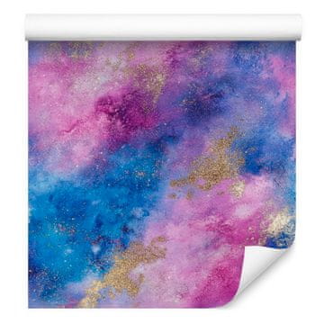 Akvarel Galaxy tapeta ljubičasta, plava, ljubičasta i bež 50x1000 cm