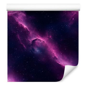 Akvarel tapeta Galaxy u mornarsko plavoj i indigo boji, ljubičasta pozadina 50x1000 cm