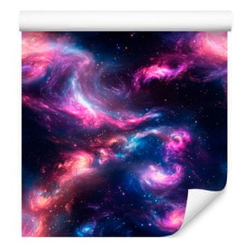 Akvarel tapeta s galaksijom, tamnoplava i ljubičasta, ljubičasta pozadina, 50x1000 cm