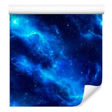 Akvarel Galaxy plava tapeta, plava pozadina 50x1000 cm